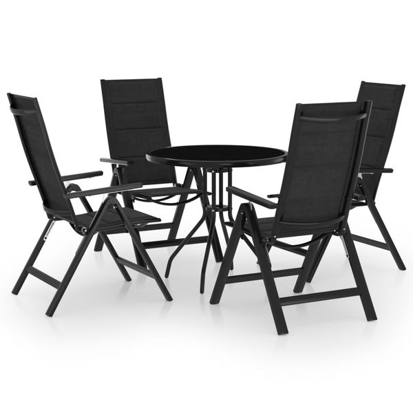 vidaXL 5-dielna bistro súprava čierna a antracitová