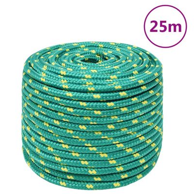 vidaXL Lodné lano zelené 12 mm 25 m polypropylén