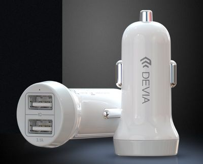 nabíjačka do auta Devia car charger Smart, 2x USB, 3,1A biela