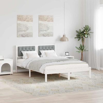 vidaXL Rám postele Svetlosivá 150 x 200 cm Masívne borovicové drevo