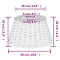 vidaXL Tienidlo na stropnú lampu hnedé Ø50x30 cm prútené