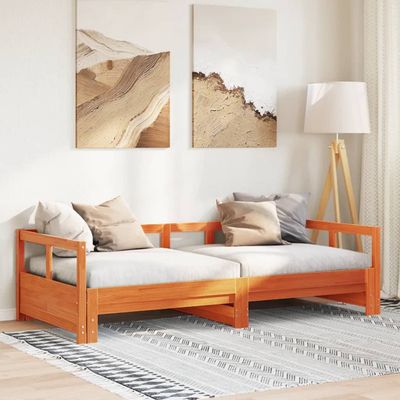 vidaXL Denná posteľ s matracom voskovo hnedá 90x200cm masívna borovica
