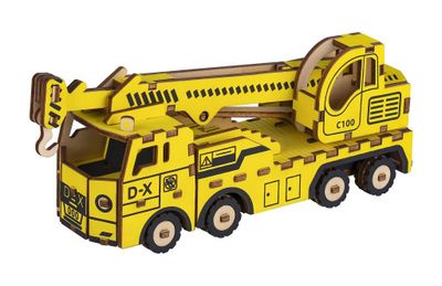 Woodcraft Drevené 3D puzzle Žeriavové vozidlo
