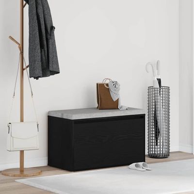vidaXL Predsieňová lavica Čierny dub 80 x 40 x 45 cm Kompozitné drevo