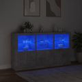 vidaXL Komoda s LED svetlami betónovo-sivá 181,5x37x100 cm