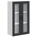 vidaXL Nástenný sklenený kabinet PORTO Čierna 60 x 31 x 100 cm