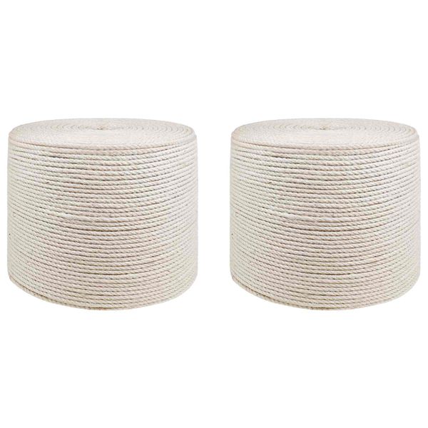 vidaXL Lano zo sieťoviny 2 pcs 2 Biela 100% Tossa juta