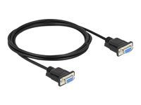 Null modem kábel - DB-9 (F) do DB-9 (F) - 2 m - krídlové skrutky - čierna