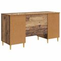 vidaXL Stôl s poličkou Staré drevo 142,5 x 50 x 75 cm Kompozitné drevo