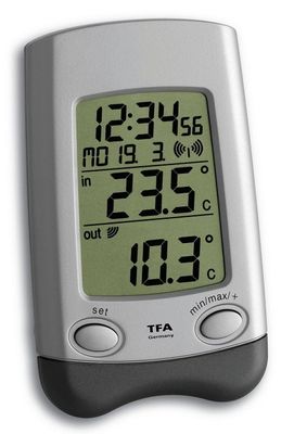 30.3016.54.IT TFA WAVE rádiom riadený bezdrôtový teplomer vonkajšej/vnútornej teploty
