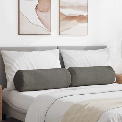 vidaXL Podložkové vankúše 2 pcs Svetlosivá Ø 25 x 70 cm