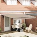 vidaXL Rám markízy Béžová 400 × 300 cm Polyester s PU povrchom