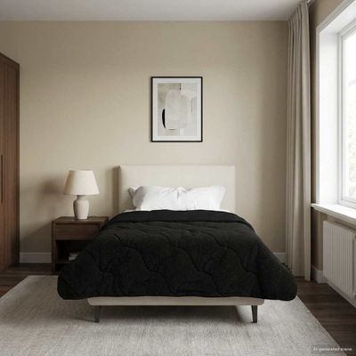 vidaXL Letná prikrývka Čierna 140 x 200 cm Mikrofáza a Teddy fleece