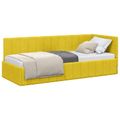 vidaXL Rohový rám postele s čelnou doskou Žltá 80 cm x 200 cm Zamat