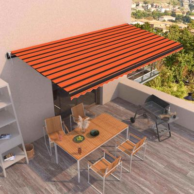 vidaXL Automatická zaťahovacia markíza 600x300 cm oranžová a hnedá