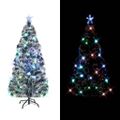 vidaXL Osvetlený vianočný stromček so stojanom a LED 150 cm, optické vlákno