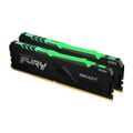 Kingston FURY Beast/DDR4/32GB/3200MHz/CL16/2x16GB/RGB/Black Operacní pamet, DDR4, 32GB (2× 16GB kit), 3200MHz, DIMM, CL16, XMP, 1G×8, RGB podsvícení, cerná