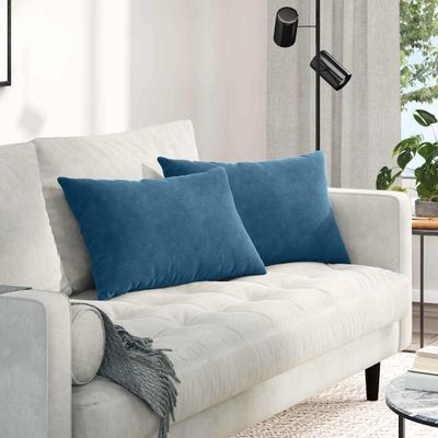 vidaXL Vankúše na pohovku 2 pcs Modrá 60 x 40 cm Kordúrová tkanina