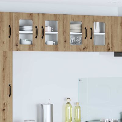vidaXL Nástenný sklenený kabinet LUCCA 2 pcs Dub artisan