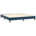 vidaXL Posteľný rám boxsping s matracom tmavomodrý 180x200 cm zamat