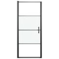 vidaXL Sprchové dvere 81x195 cm polopriehľadné tvrdené sklo čierne