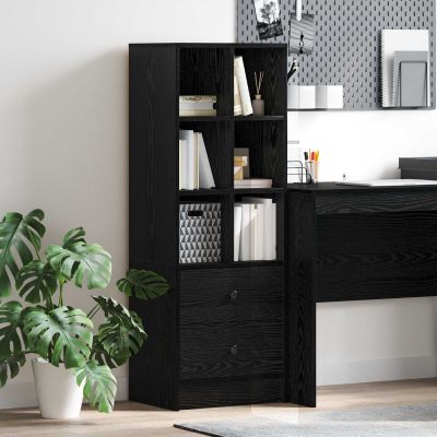 vidaXL Highboard so zásuvkou Čierny dub 45,5 x 34 x 127 cm
