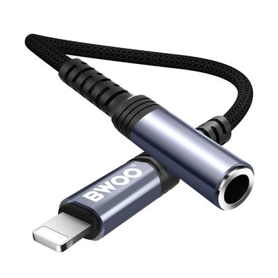 BWOO Adaptér AUX 3,5mm - Lightning Čierny BZ48
