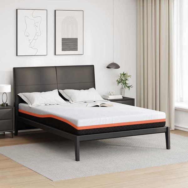 vidaXL Matrac Biela a čierna 140 x 190 cm žakárová tkanina