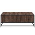 vidaXL Konferenčný stolík hnedý dub 80x80x45 cm kompozitné drevo a kov