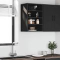 vidaXL Závesná skrinka “Riga” Čierna 40x29,5x60 cm Drevené