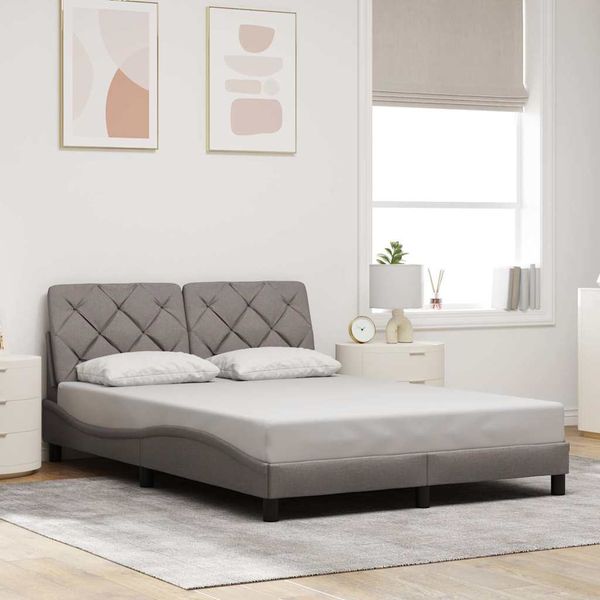 vidaXL Rám postele bez matraca sivohnedá 120x200 cm látka