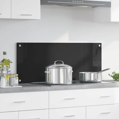 vidaXL Kuchynský obklad Čierna 100 x 40 cm tvrdené sklo