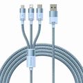 Kábel USB 3v1 Baseus série StarSpeed, USB-C + Micro + Lightning 3,5A, 1,2 m (modrý)