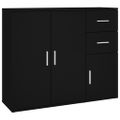 vidaXL Komoda čierna 91x29,5x75 cm spracované drevo