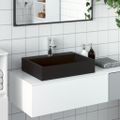 vidaXL Umývadlo minerálny/mramorový odliatok 50x38x11cm matné čierne
