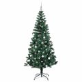 vidaXL Umelý predsvietený vianočný stromček Zelená 240 cm PVC a kov