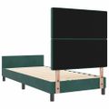 vidaXL Posteľ s pružinovým rámom Tmavozelená 100 x 200 cm Zamat