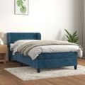 vidaXL Posteľný rám boxsping s matracom tmavomodrý 80x200 cm zamat