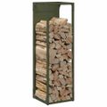vidaXL Stojan na palivové drevo Olive Green 25x25x80 cm