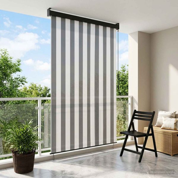 vidaXL Roleta Antracitová a biela 160 x 250 cm Textil a hliník