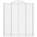 vidaXL Oblúkové gabiónové koše 9ks 200x50x220/240cm pozinkované železo