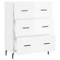 vidaXL Komoda lesklá biela 69,5x34x90 cm spracované drevo