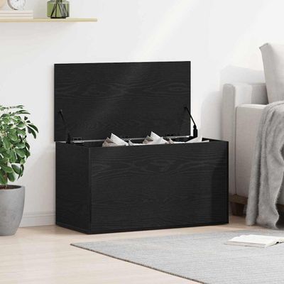 vidaXL Úložná krabica Čierny dub 84 x 42 x 46 cm Kompozitné drevo