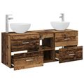 vidaXL Set kabinetov do kúpeľne 3 ks Staré drevo 49,5 x 41 x 64,5 cm
