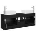 vidaXL Set kabinetov do kúpeľne 3 ks Čierna 53 x 34,5 x 63 cm