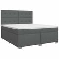 vidaXL Posteľ boxspring s matracom Tmavosivá 140 x 190 cm Látka