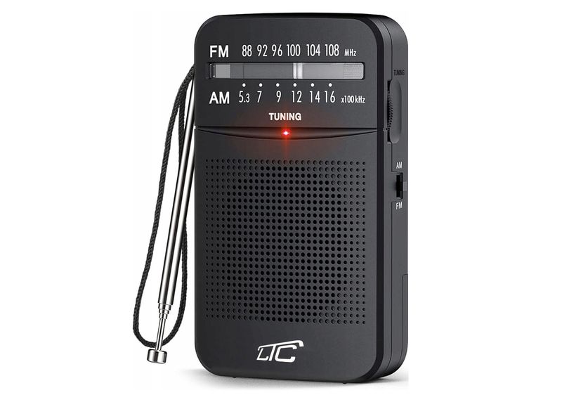 Prenosné vreckové rádio LTC LEGA, AM/FM, mini jack, čierne