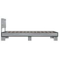 vidaXL Posteľný rám sivý sonoma 90x200 cm kompozitné drevo a kov
