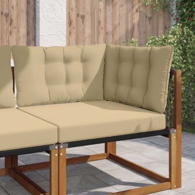 vidaXL Vankúš na vonkajšiu pohovku 3 pcs Béžová Polyester