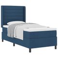 vidaXL Posteľ s pružinovým rámom s vankúšom Modrá 200 x 90 cm látka